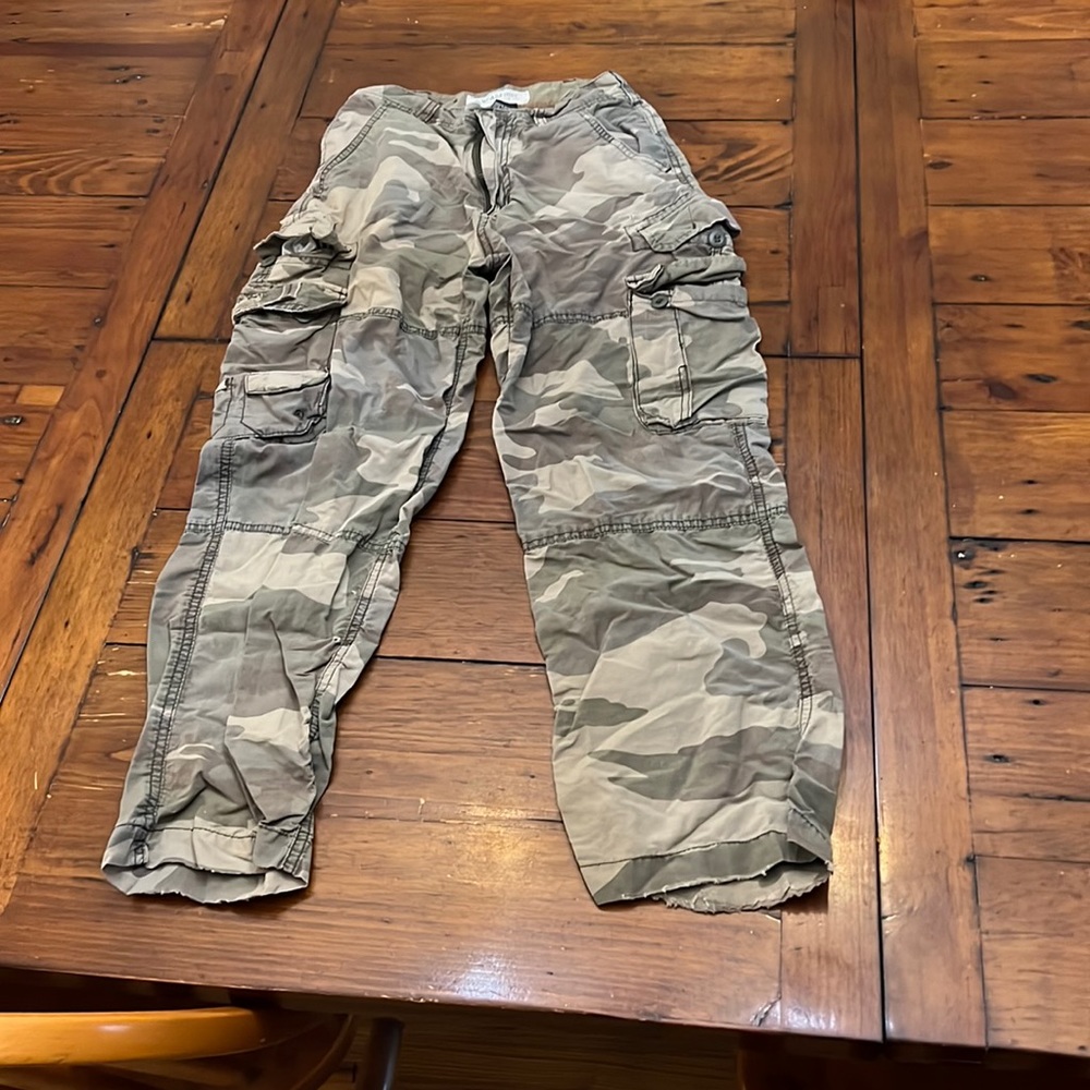 Camouflage Cargo Youth Size 10 Pants by Wearfirst Green, Brown and Tan